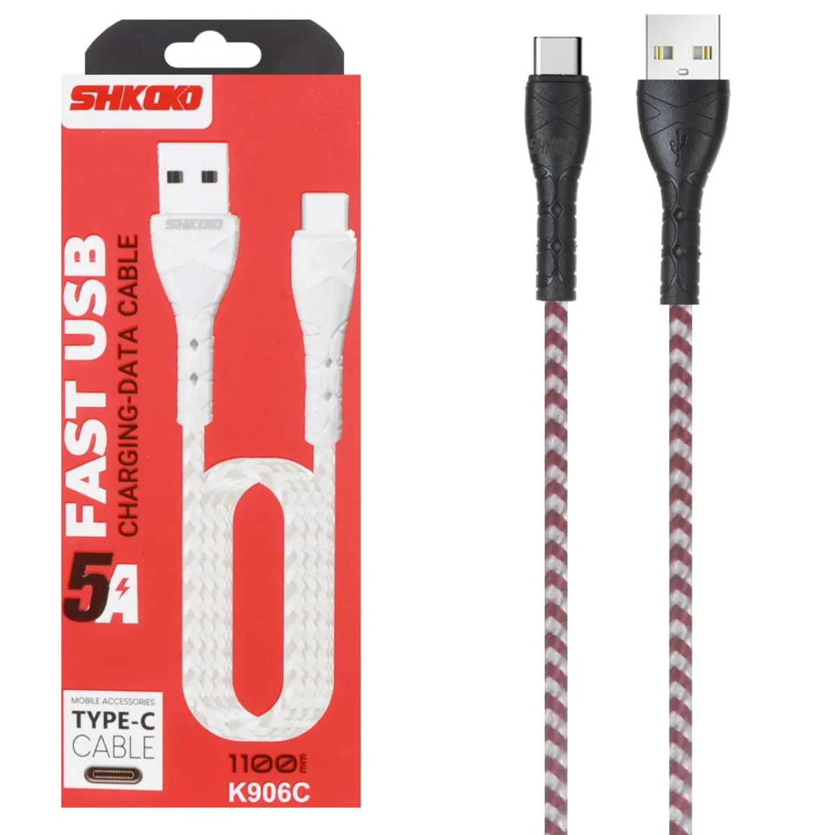 کابل شارژ 1.1 متری فست Shkoko Type-C مدل K906C - Image 9
