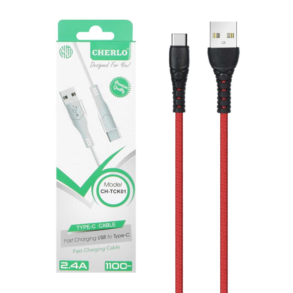 کابل شارژ 1.1 متری فست CHERLO Type-C مدل CH-TCK01 - Image 7