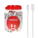 کابل شارژ 1.1 متری فست CHERLO Type-C مدل CH-TCK02 - سفید (بسته 40 عددی)