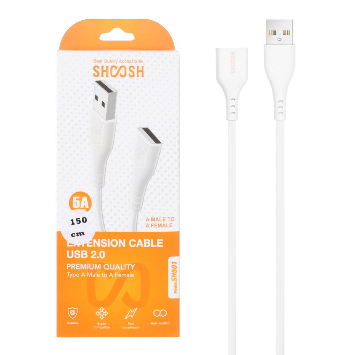 کابل افزایش طول 1.5 متری Shoosh USB2.0 مدل SH501 - Image 2