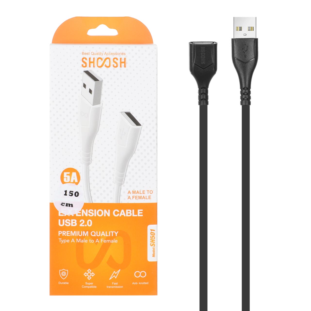 1101356 کابل افزایش طول 1.5 متری Shoosh USB2.0 مدل SH501 - Image 1