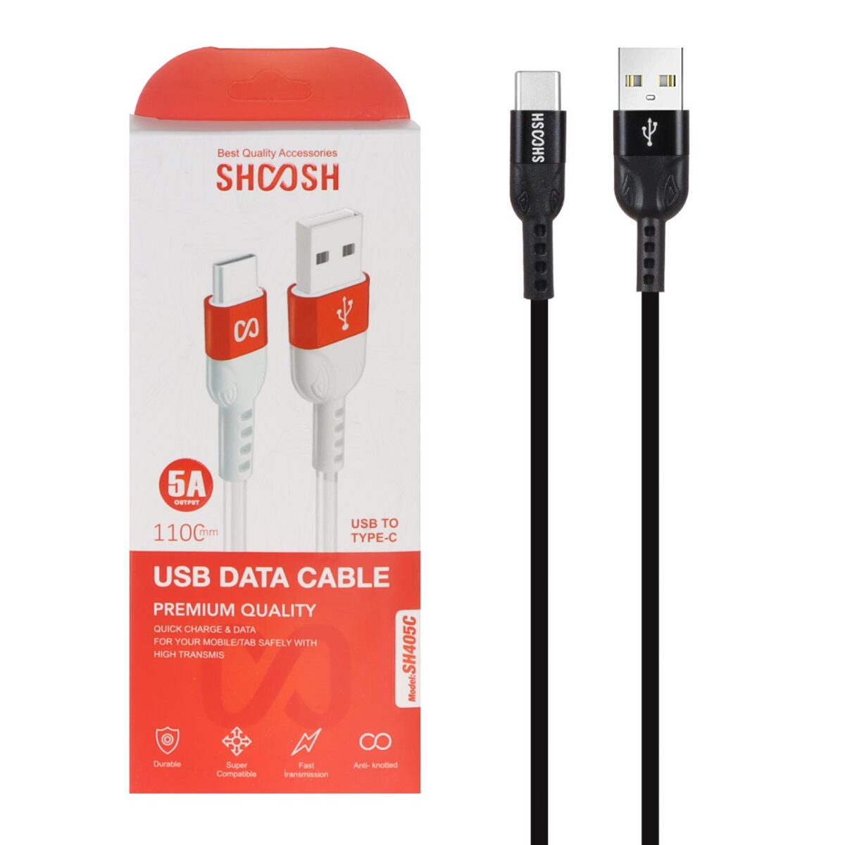 کابل شارژ 1.1 متری فست Shoosh Type-C مدل SH405C - Image 2