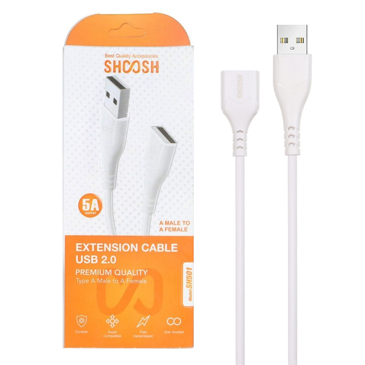کابل افزایش طول 50 سانتی Shoosh USB2.0 مدل SH501 - Image 2