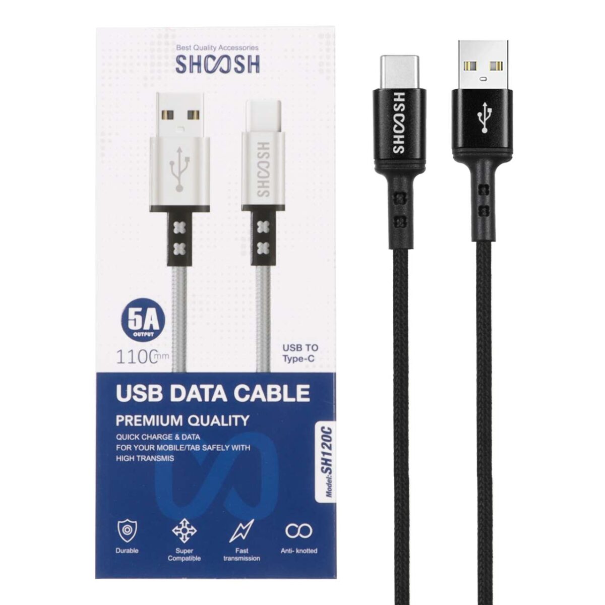 کابل شارژ کنفی 1.1 متری فست Shoosh Type-C مدل SH120C - Image 2