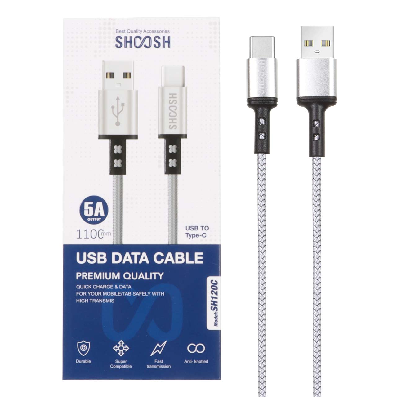 1216000 کابل شارژ کنفی 1.1 متری فست Shoosh Type-C مدل SH120C - Image 1