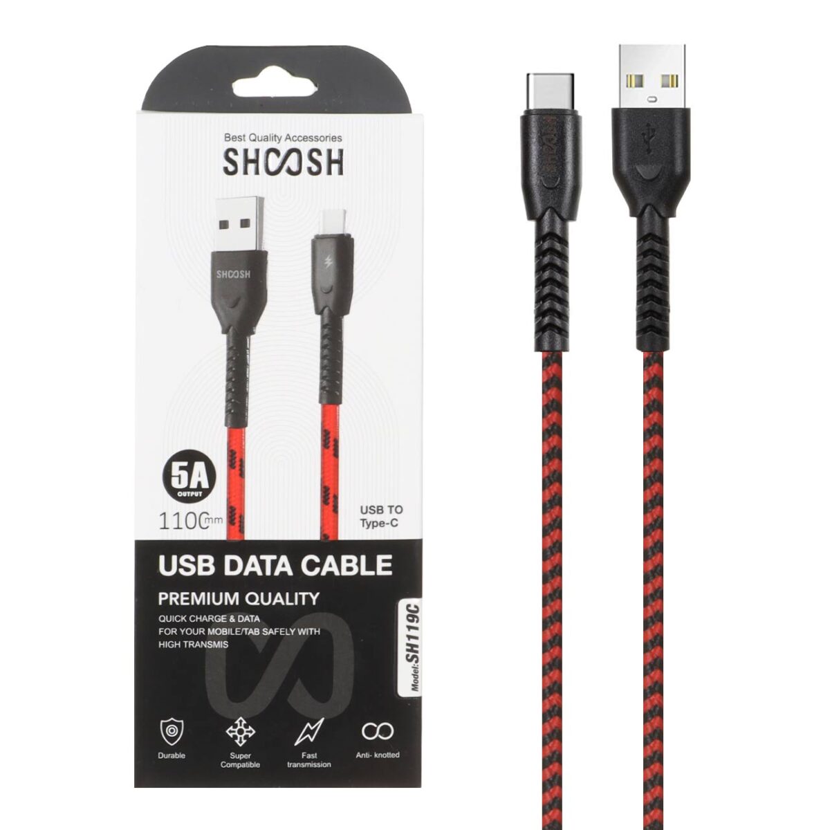 کابل شارژ کنفی 1.1 متری فست Shoosh Type-C مدل SH119C - Image 7