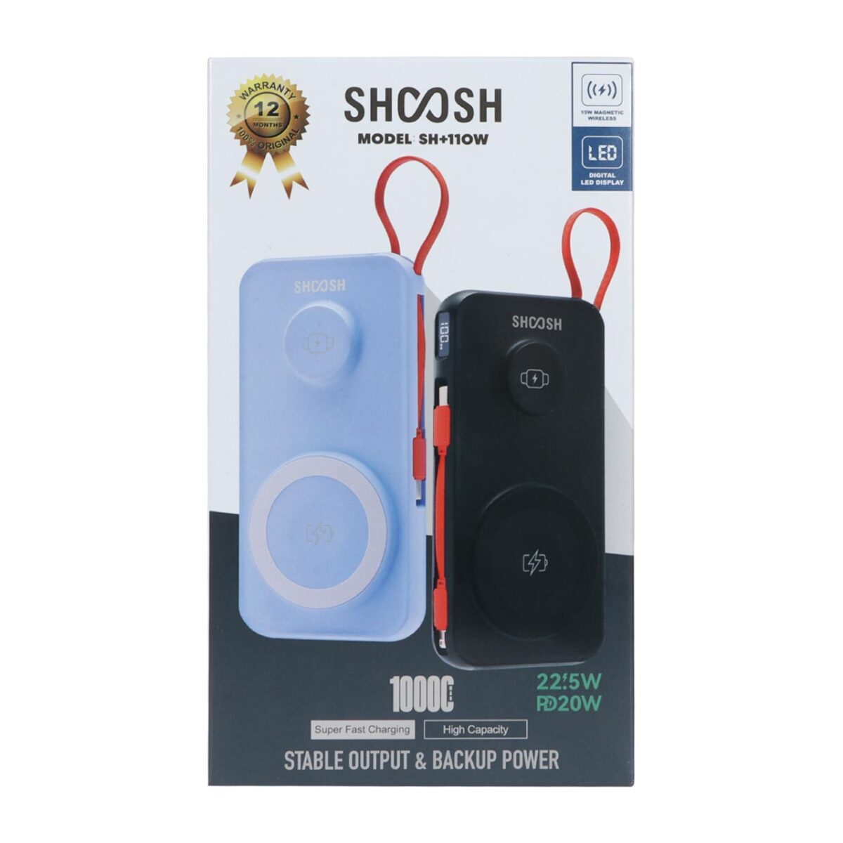 پاوربانک (PD و فست شارژ) Shoosh 22.5W 10000mAh مدل SH+11OW - Image 5