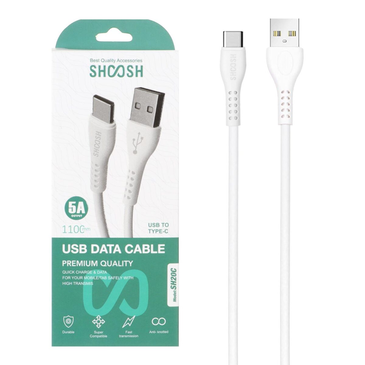 کابل شارژ 1.1 متری فست Shoosh Type-C مدل SH20C - Image 2
