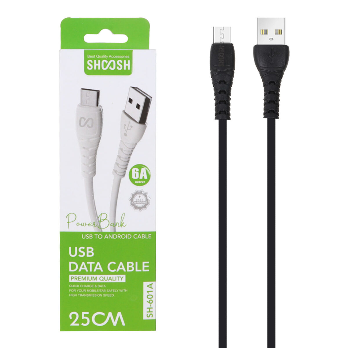 کابل شارژ فست پاوربانک اندروید Shoosh مدل SH-601A - Image 2