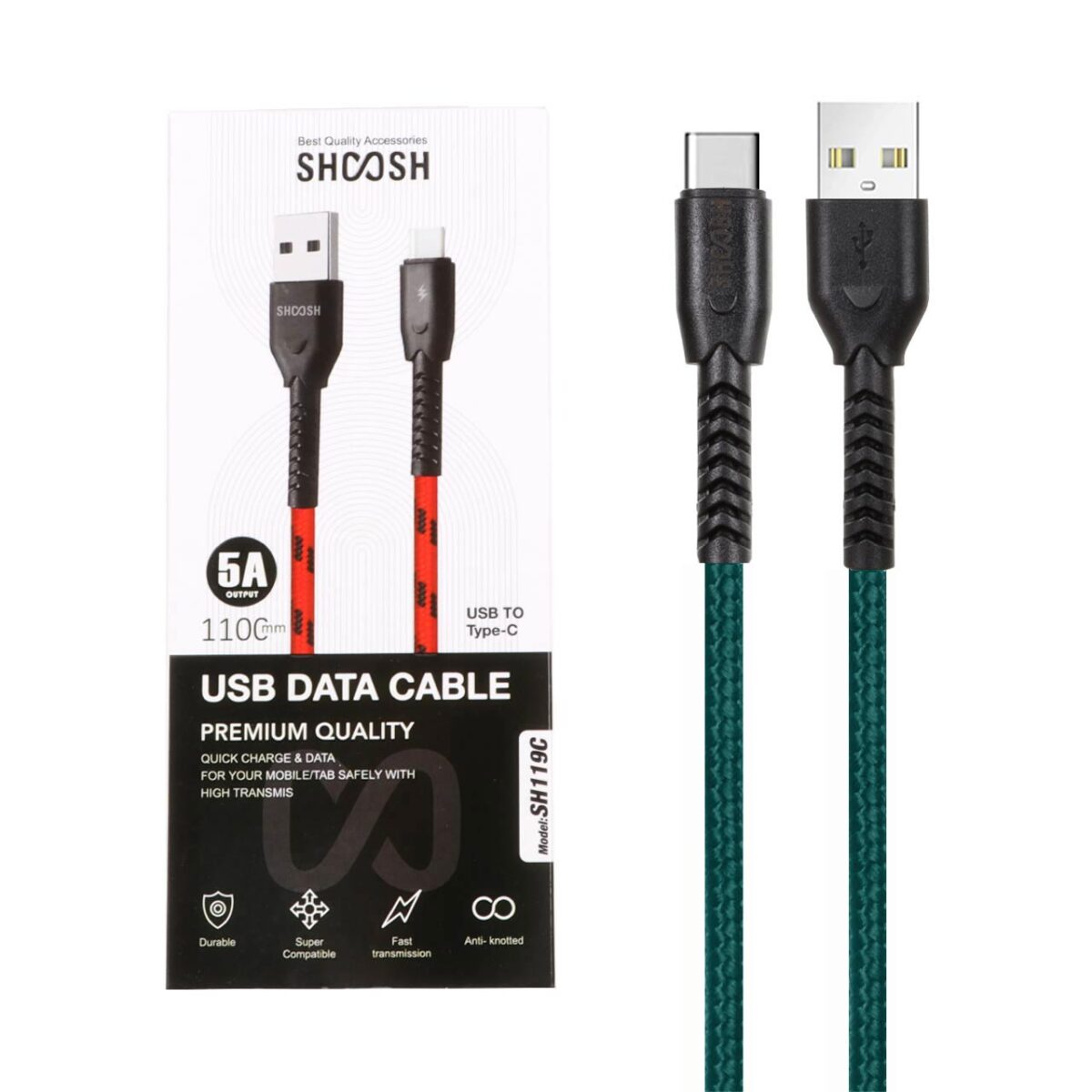 کابل شارژ کنفی 1.1 متری فست Shoosh Type-C مدل SH119C - Image 12