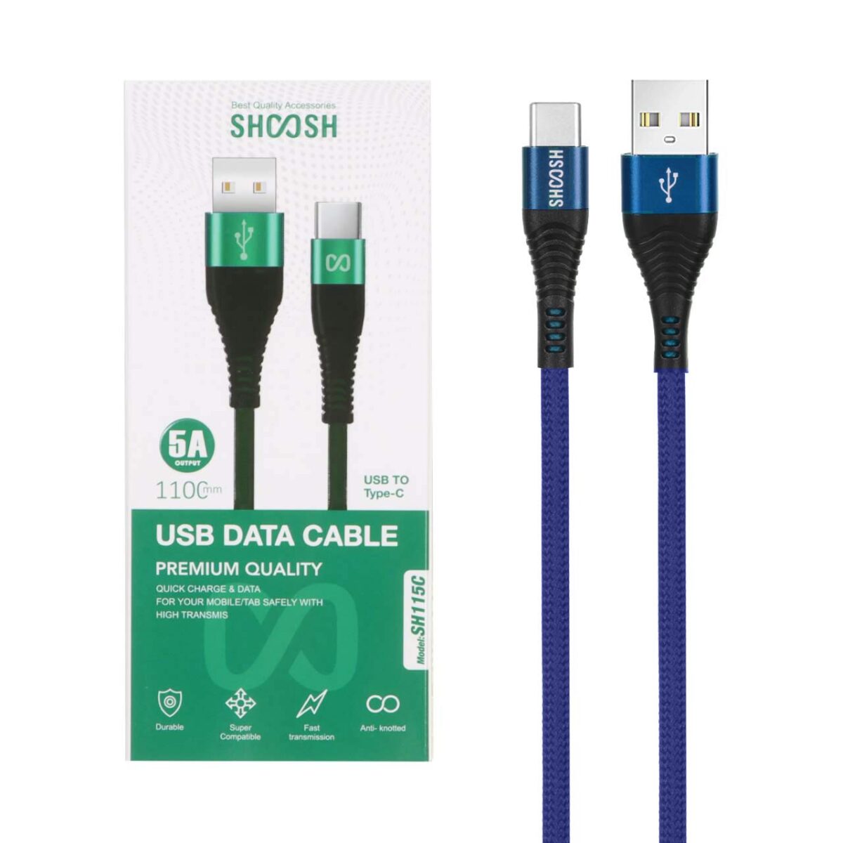 کابل شارژ کنفی 1.1 متری فست Shoosh Type-C مدل SH115C - Image 4