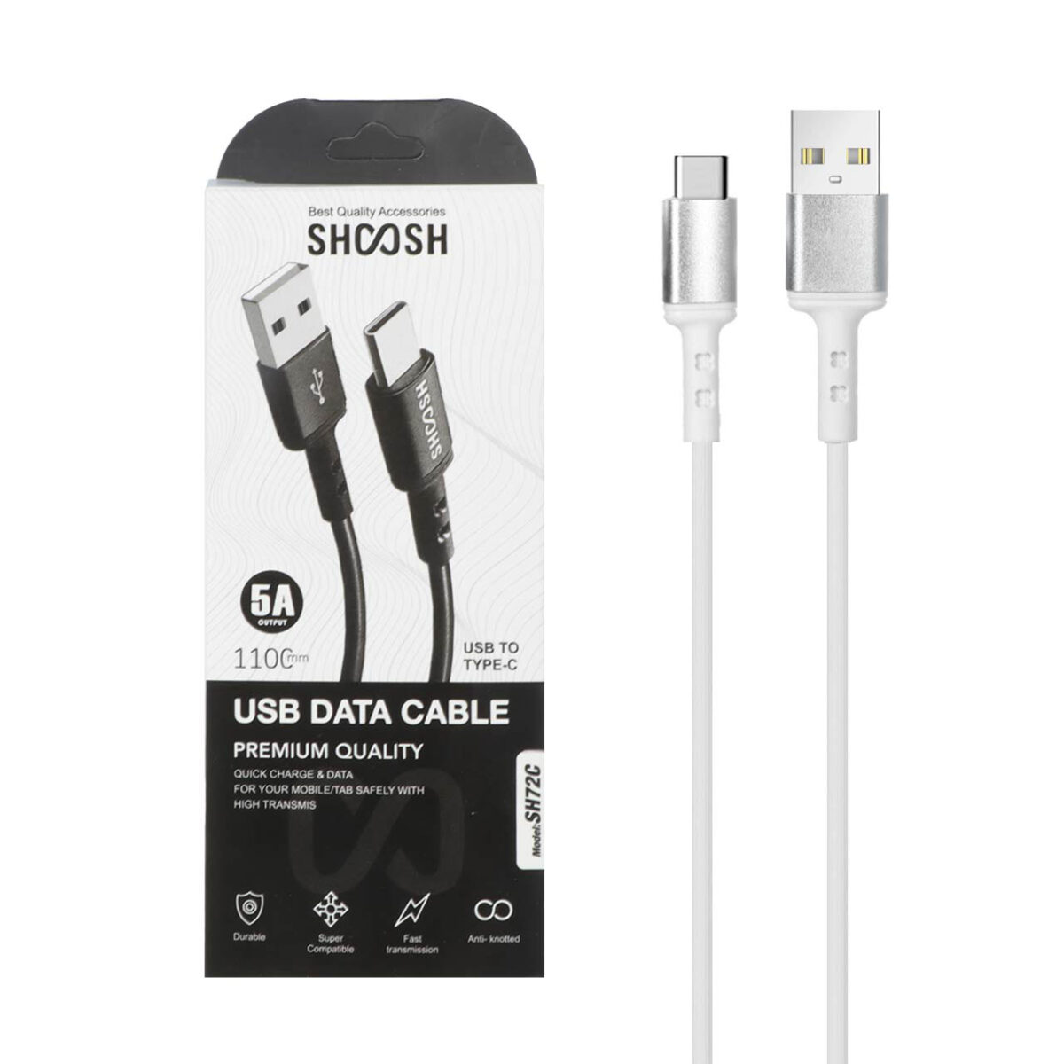 کابل شارژ 1.1 متری فست Shoosh Type-C مدل SH72C - Image 5
