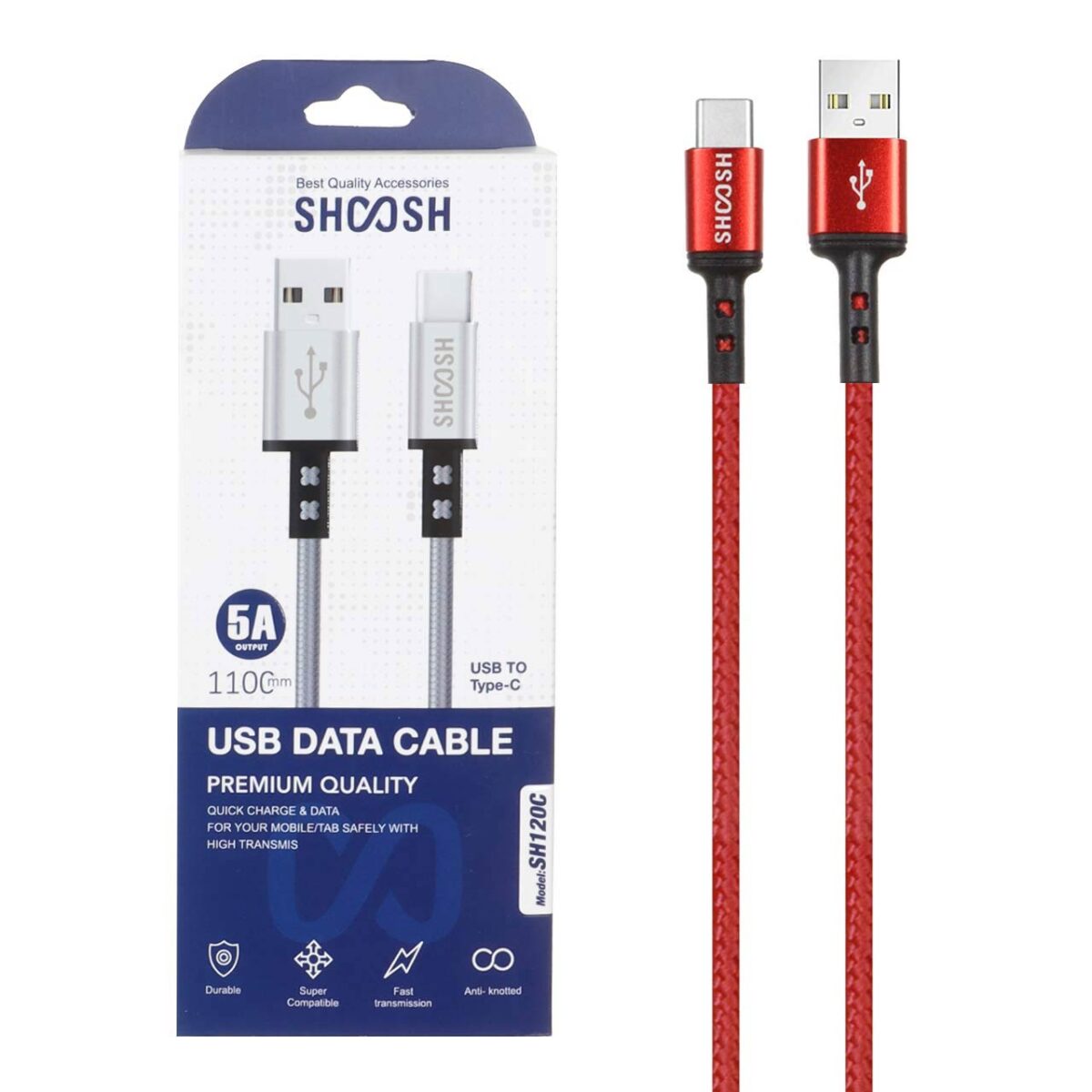 کابل شارژ کنفی 1.1 متری فست Shoosh Type-C مدل SH120C - Image 3