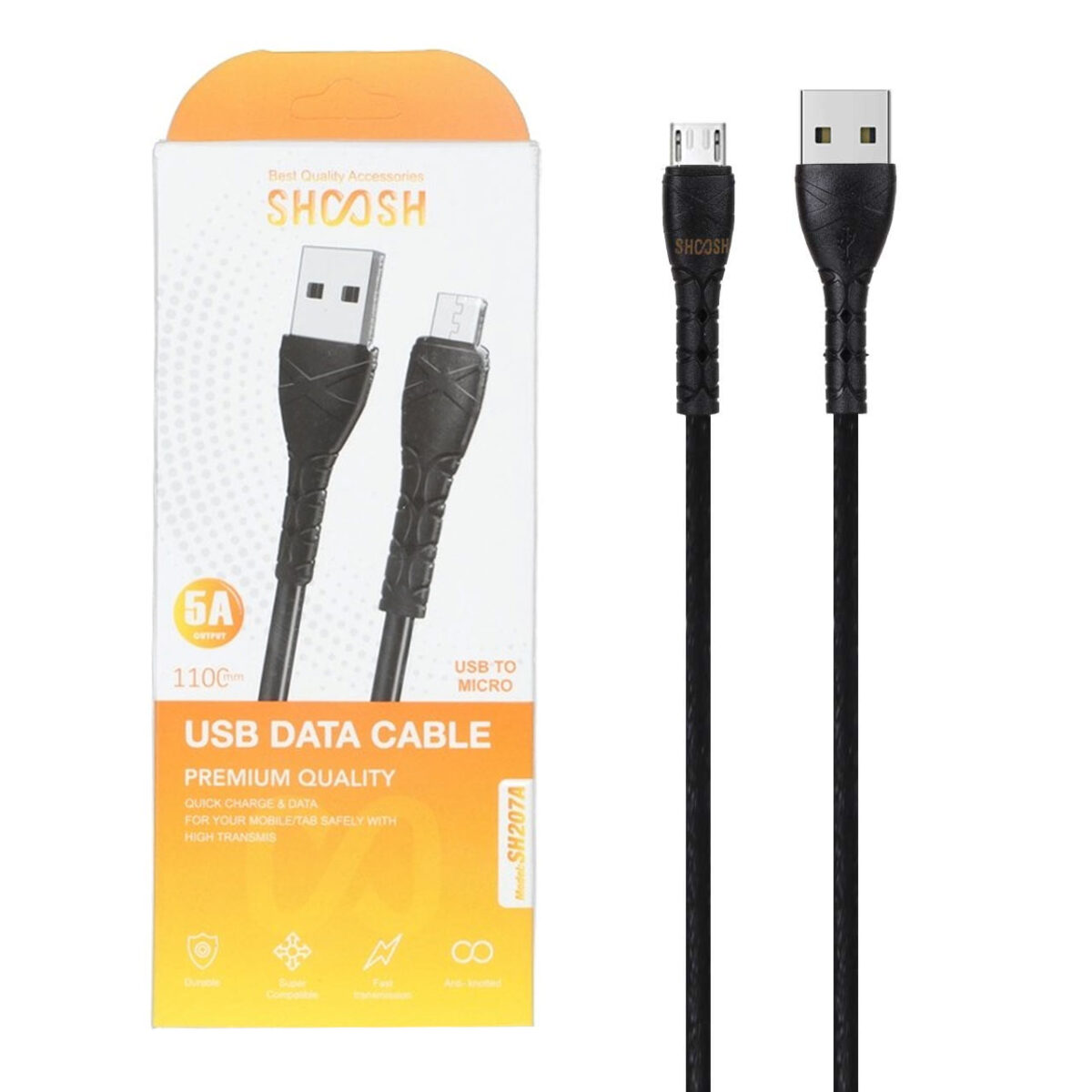 کابل شارژ 1.1 متری فست اندروید Shoosh مدل SH207A - Image 3