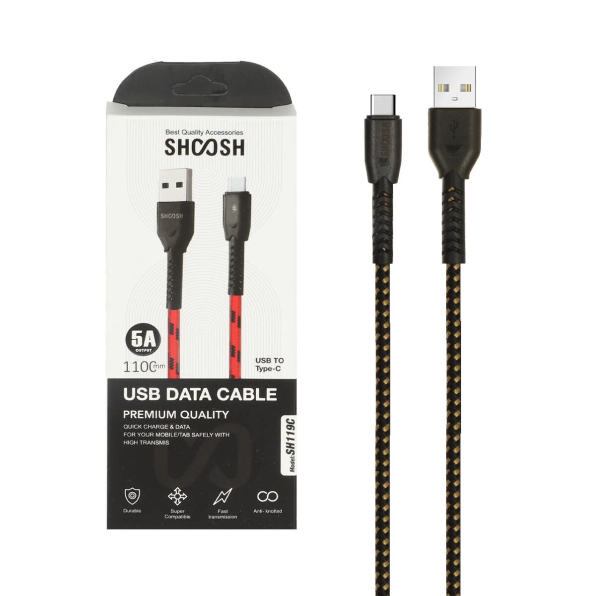 کابل شارژ کنفی 1.1 متری فست Shoosh Type-C مدل SH119C - Image 13