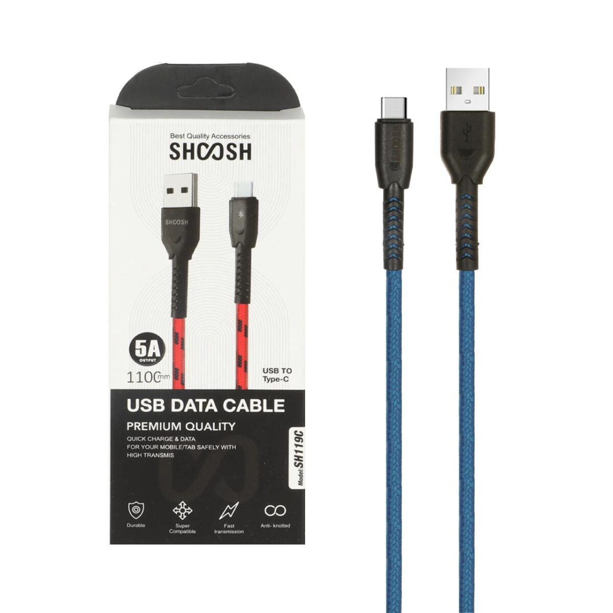 کابل شارژ کنفی 1.1 متری فست Shoosh Type-C مدل SH119C - Image 8