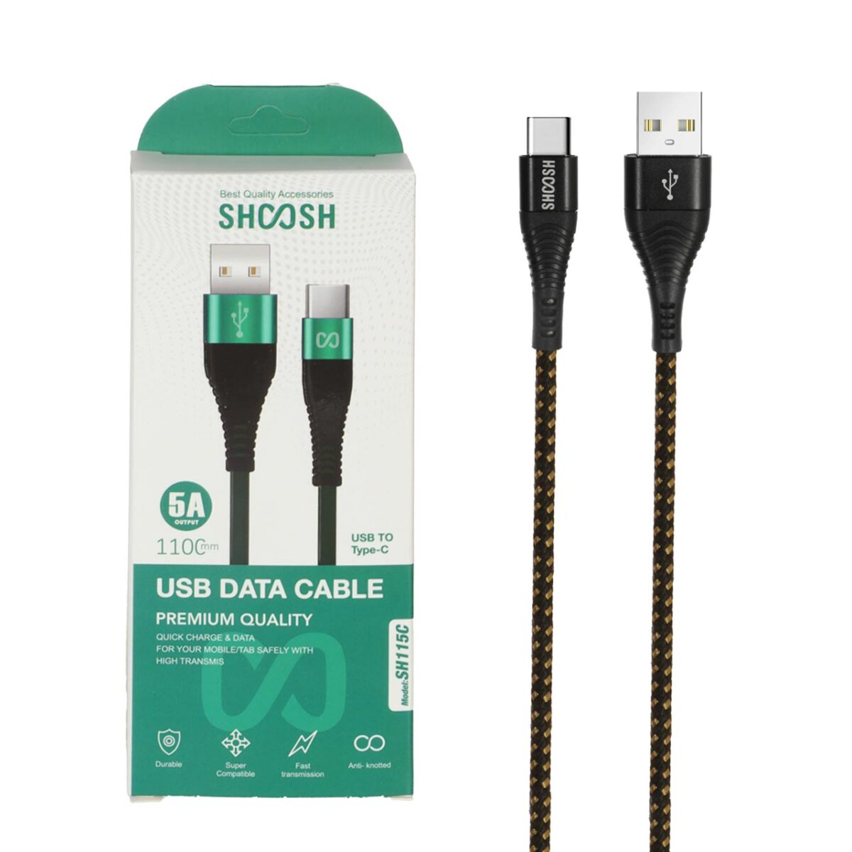 کابل شارژ کنفی 1.1 متری فست Shoosh Type-C مدل SH115C - Image 2