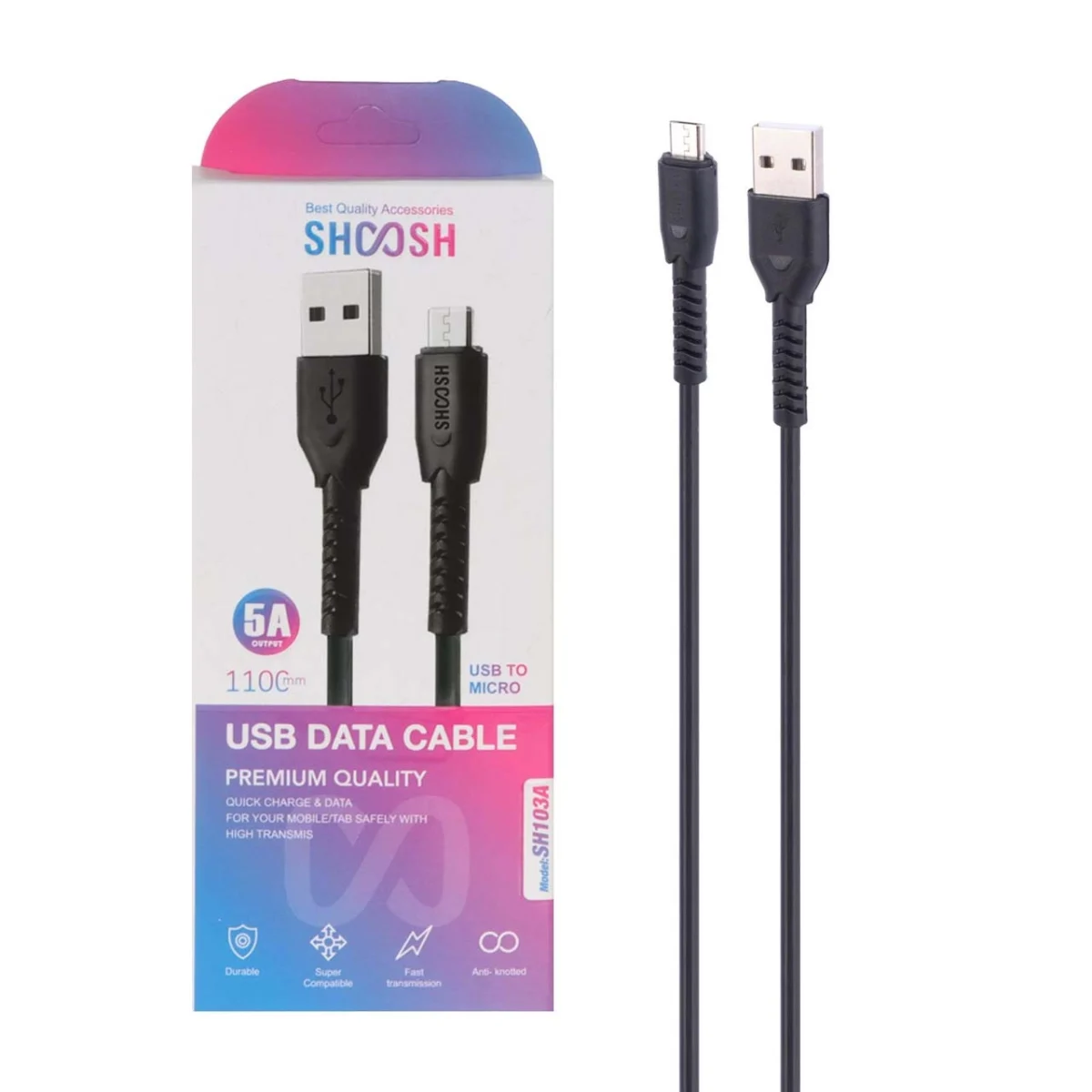 کابل شارژ 1.1 متری فست اندروید Shoosh مدل SH103A - Image 2