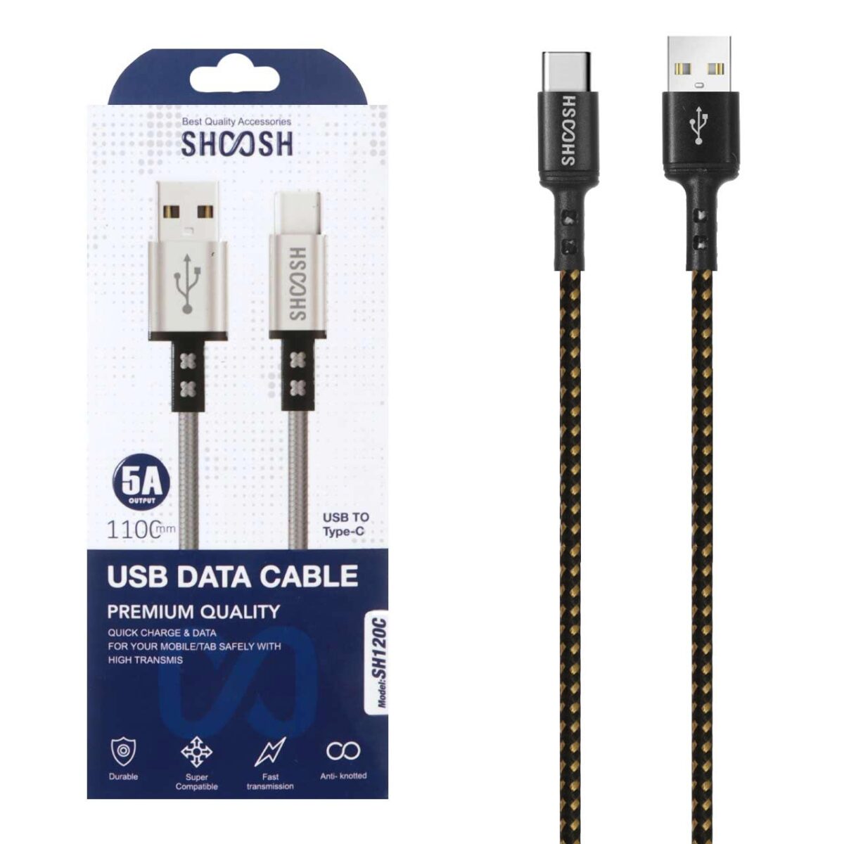 کابل شارژ کنفی 1.1 متری فست Shoosh Type-C مدل SH120C - Image 4