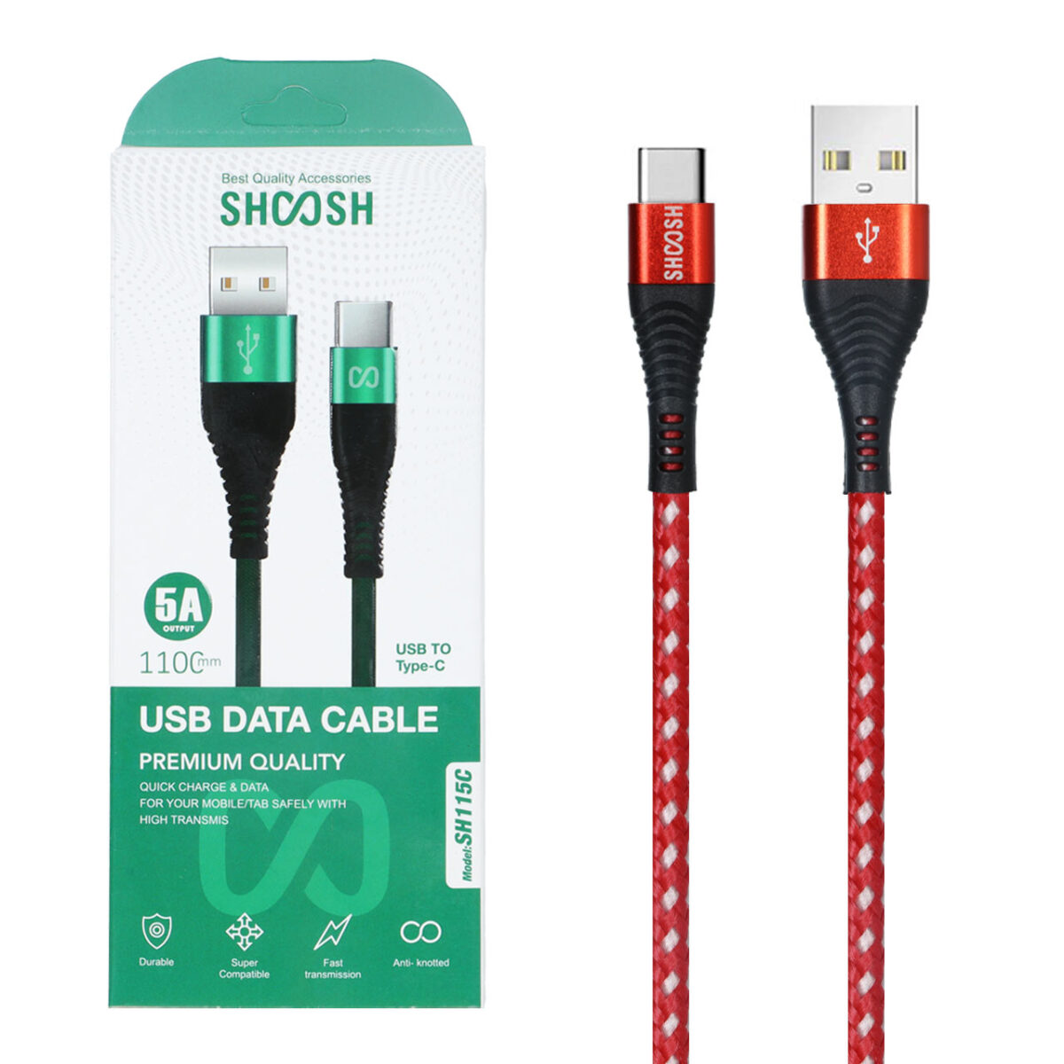 کابل شارژ کنفی 1.1 متری فست Shoosh Type-C مدل SH115C - Image 6